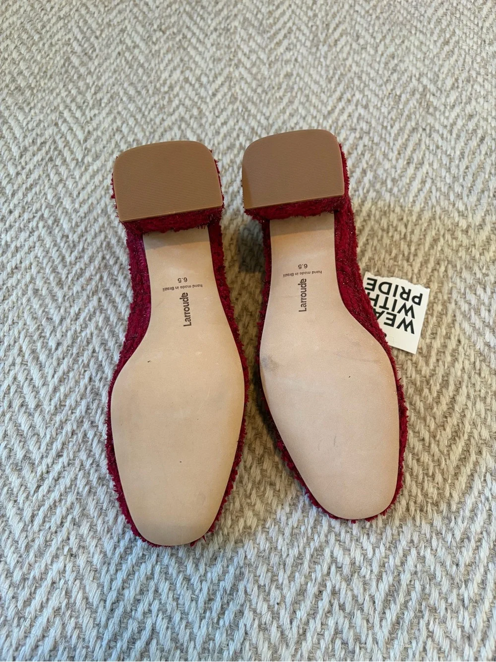 NWT Larroudé Women's Red Mary Jane Pumps | Size 6.5